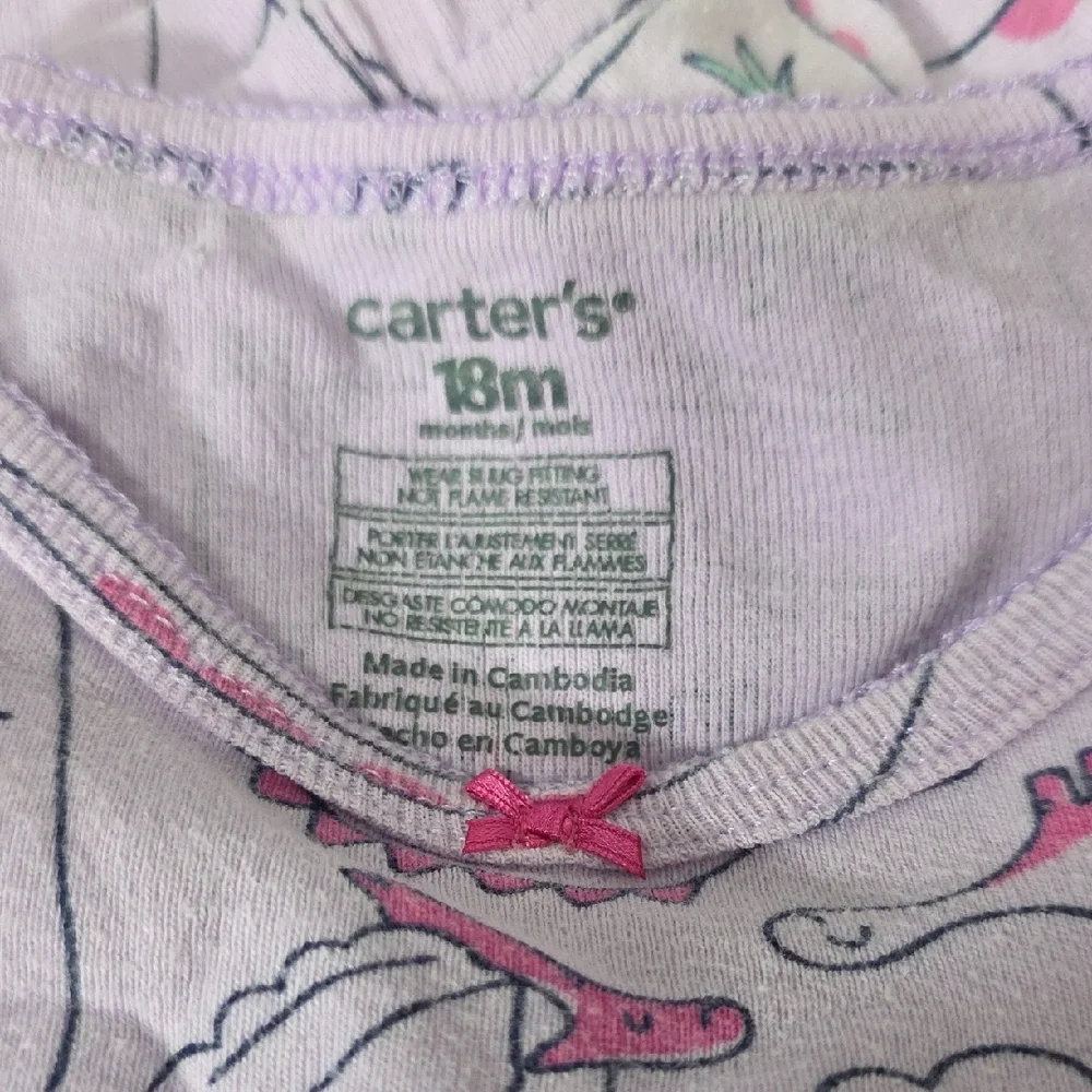 Carter's Lavender Dinosaur Pajama Set
